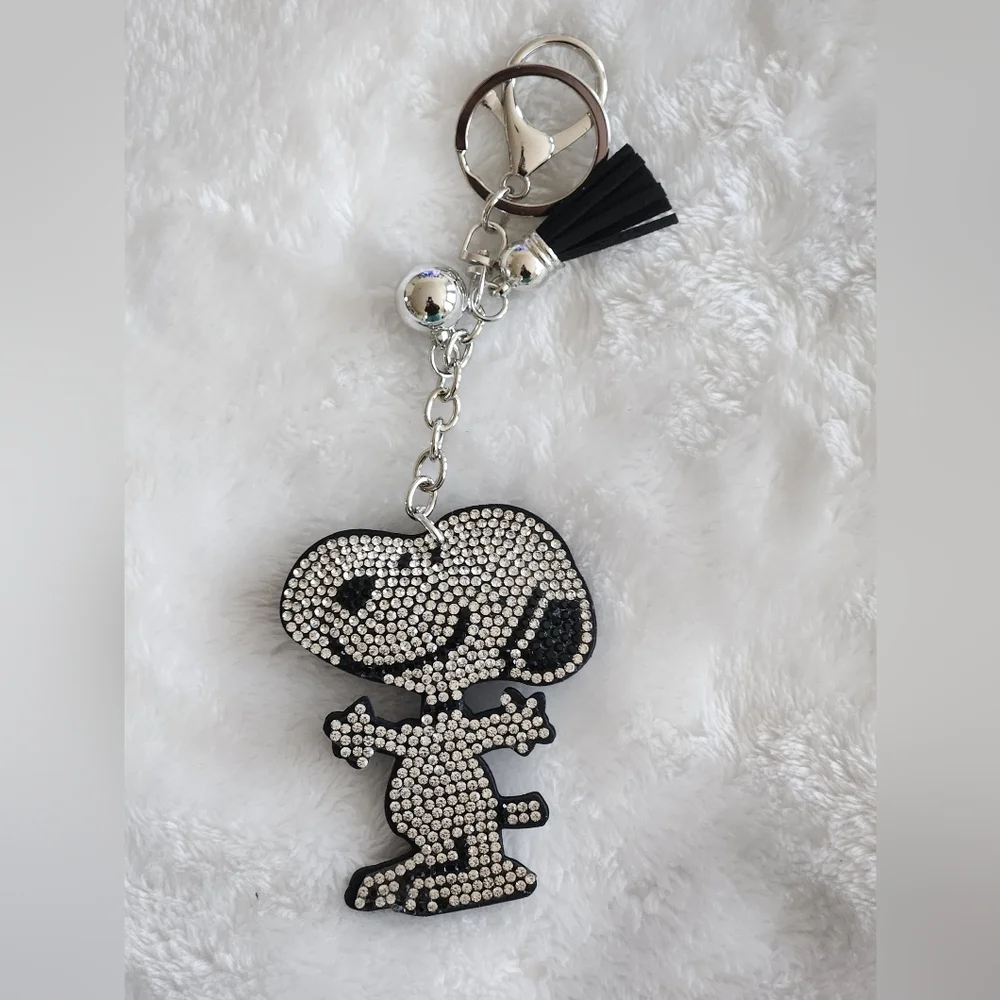 Snoopy Rhinestone Keychain Bag Charm